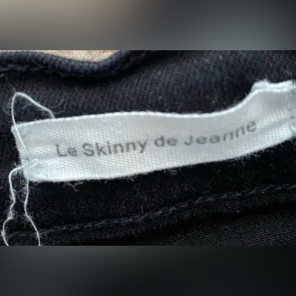 FRAME Le Skinny de Jeanne Mid Rise Black Stretch Skinny Denim Jean Size 25 - Picture 6 of 8